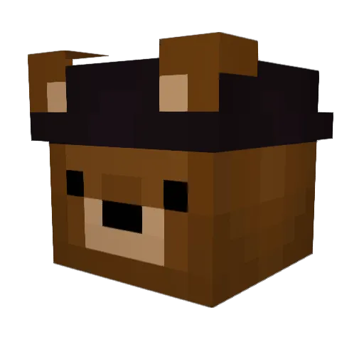 Nutoela Minecraft avatar head, 3D render