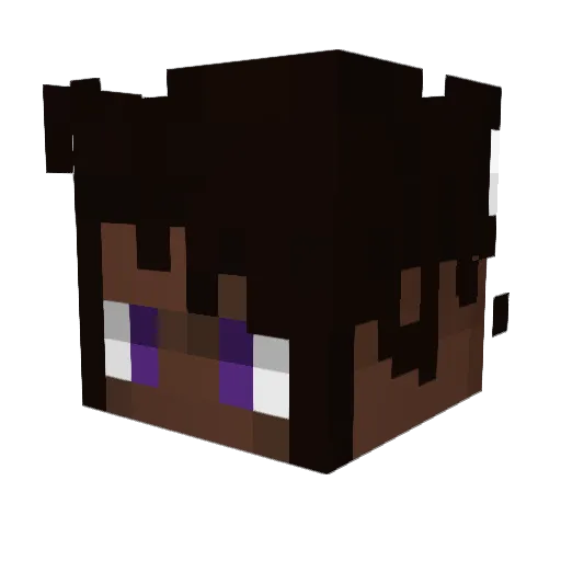 Nuttih Minecraft avatar head, 3D render