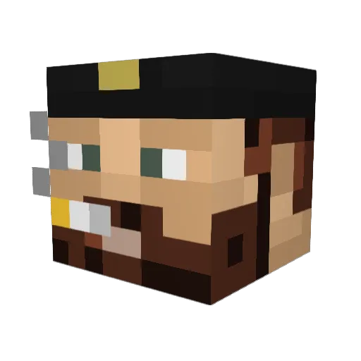 NuttyNathan Minecraft avatar head, 3D render