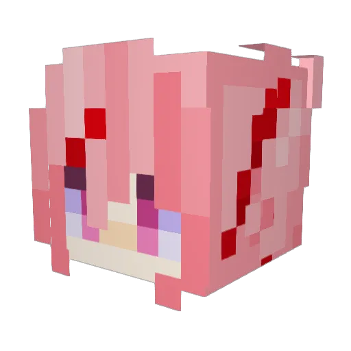 Nuttysuki Minecraft avatar head, 3D render