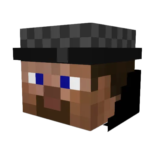 Nuuddits Minecraft avatar head, 3D render
