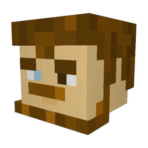 Nuumero Minecraft avatar head, 3D render
