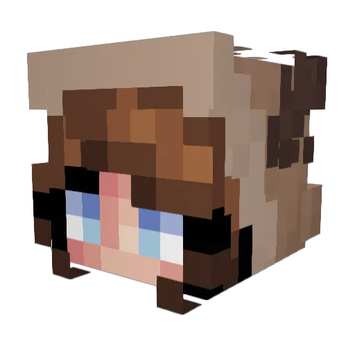 Nuuugget Minecraft avatar head, 3D render