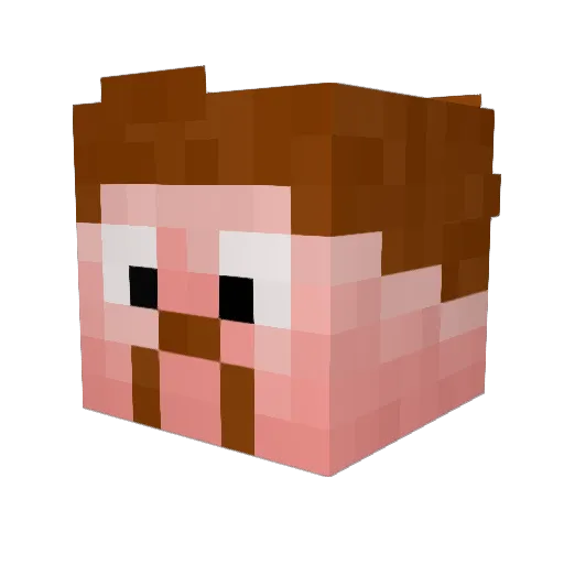 Nuvt Minecraft avatar head, 3D render