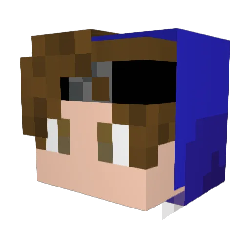 NuwbaZetsu Minecraft avatar head, 3D render