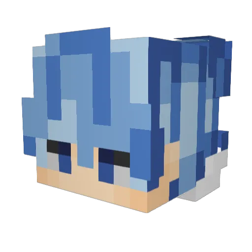 NuxyMC Minecraft avatar head, 3D render