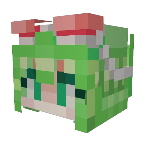 NuyX Minecraft avatar head, 3D render