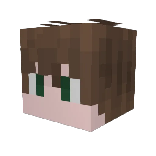 Nuzren Minecraft avatar head, 3D render