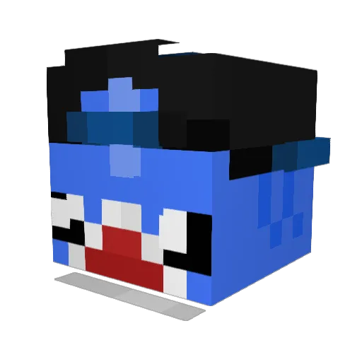 Nv5k Minecraft avatar head, 3D render