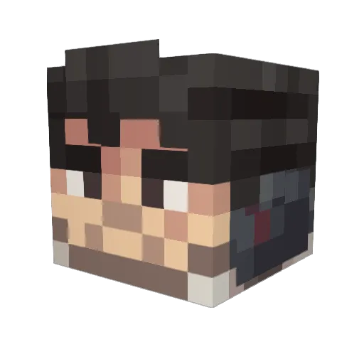 Nv5x_ Minecraft avatar head, 3D render