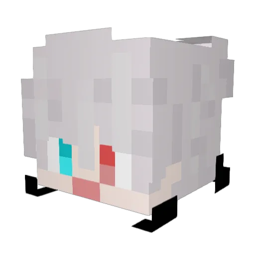 NvKazu Minecraft avatar head, 3D render