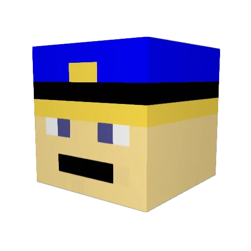 Nxckkk Minecraft avatar head, 3D render