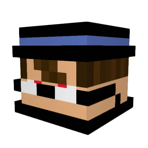 Nxptunia Minecraft avatar head, 3D render