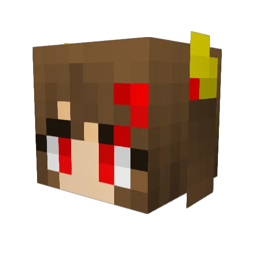 Nya0by Minecraft avatar head, 3D render