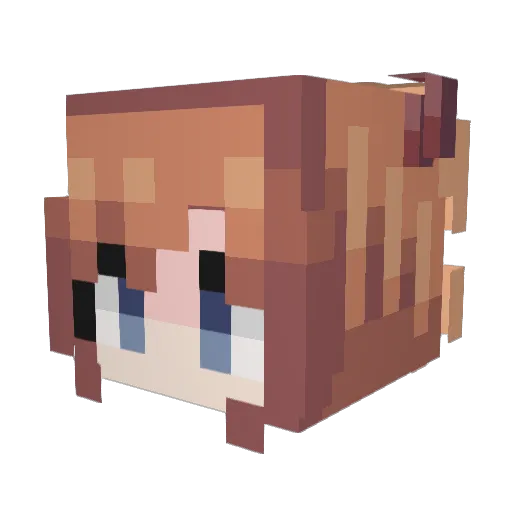 NyaChan0w0 Minecraft avatar head, 3D render