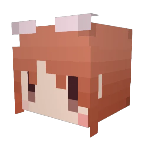 NyaNya3 Minecraft avatar head, 3D render