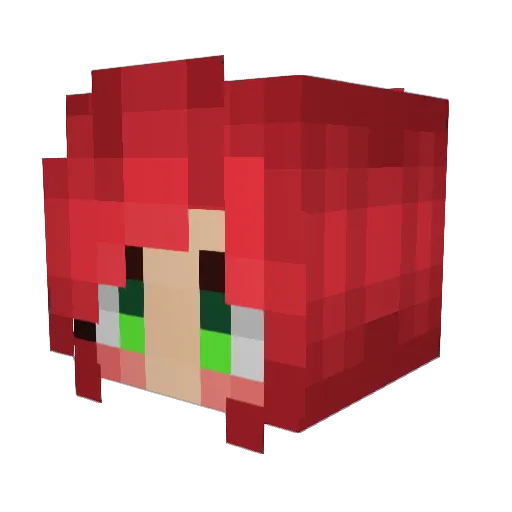 NyaRice Minecraft avatar head, 3D render