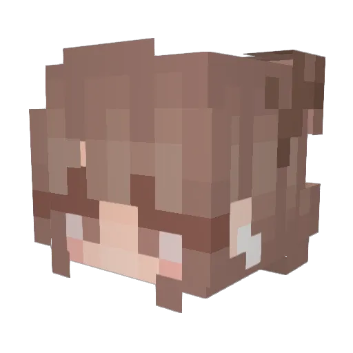 Nyaakuya Minecraft avatar head, 3D render