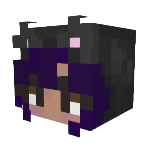 Nyaandola Minecraft avatar head, 3D render