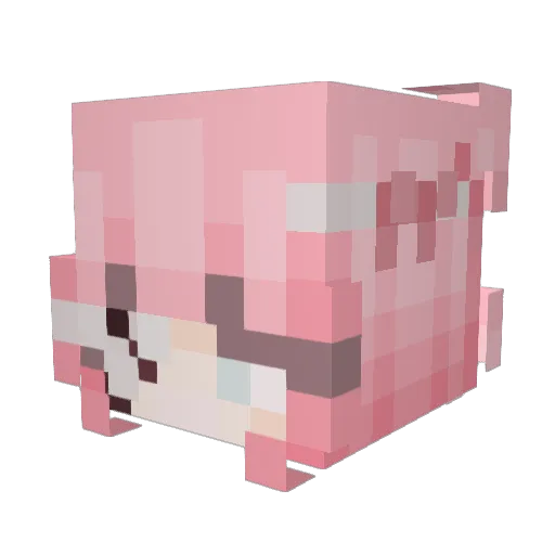 Nyaann Minecraft avatar head, 3D render