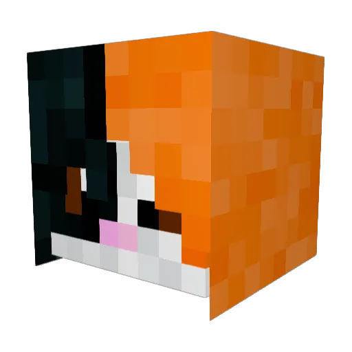 Nyabito Minecraft avatar head, 3D render
