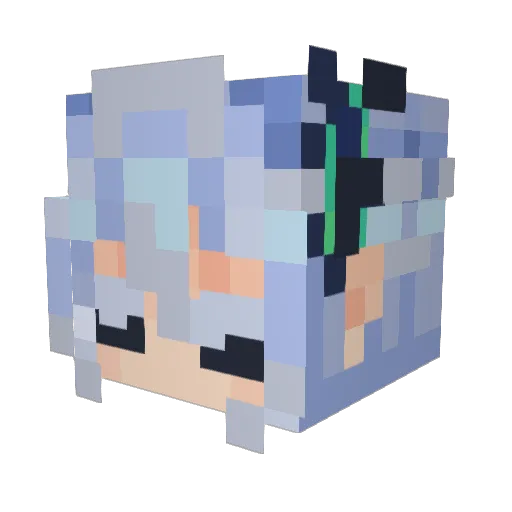 NyacoArts Minecraft avatar head, 3D render