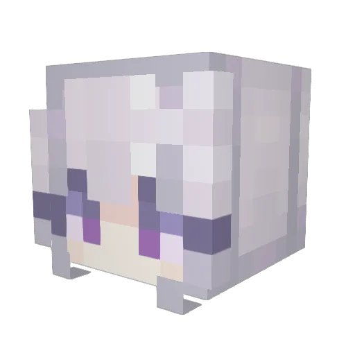 Nyakomon Minecraft avatar head, 3D render