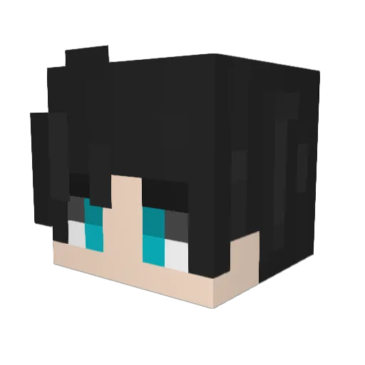 Nyamonya Minecraft avatar head, 3D render