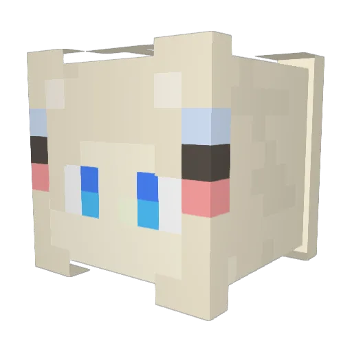 NyanNyaca Minecraft avatar head, 3D render