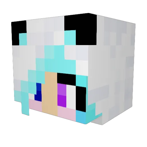 NyanWaifu Minecraft avatar head, 3D render
