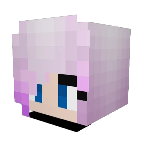 Nyanako Minecraft avatar head, 3D render