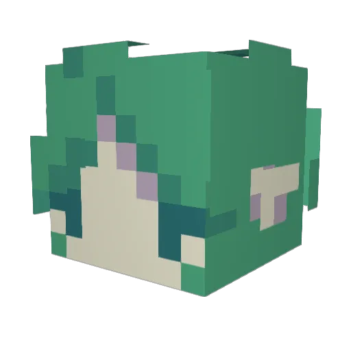 Nyangy Minecraft avatar head, 3D render