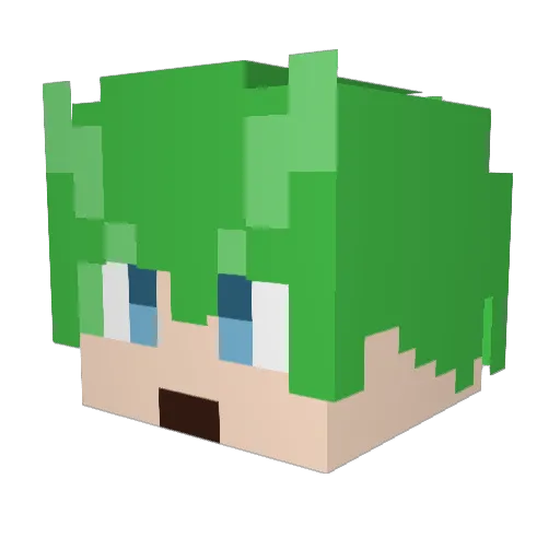 Nyangyong Minecraft avatar head, 3D render