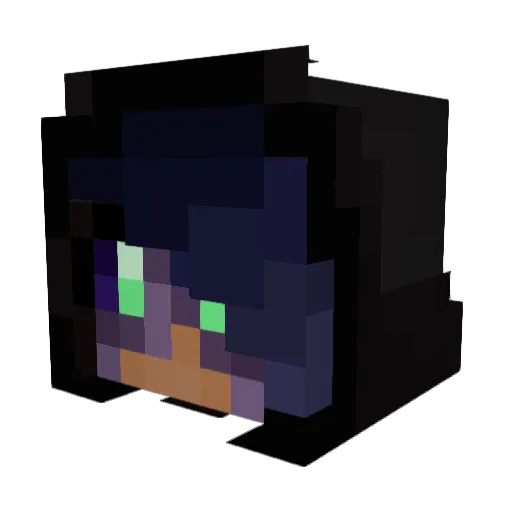 NyaniSama Minecraft avatar head, 3D render