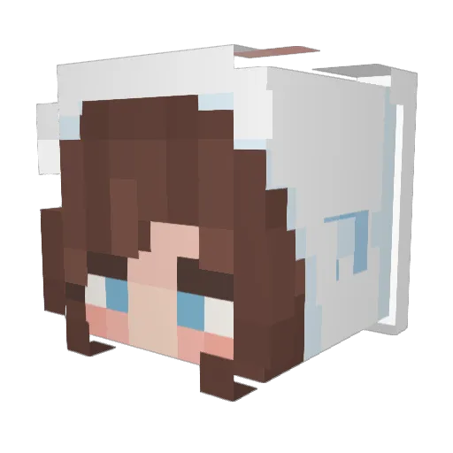 Nyanibun Minecraft avatar head, 3D render