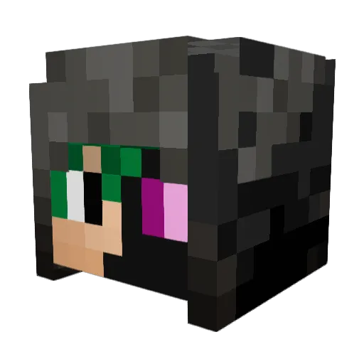 Nyankam Minecraft avatar head, 3D render
