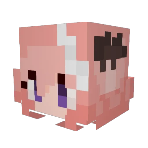 Nyankumi Minecraft avatar head, 3D render
