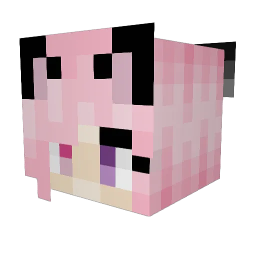 Nyannie Minecraft avatar head, 3D render