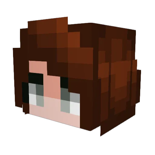 Nyanoru Minecraft avatar head, 3D render
