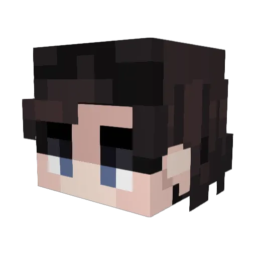 Nyanotaku Minecraft avatar head, 3D render