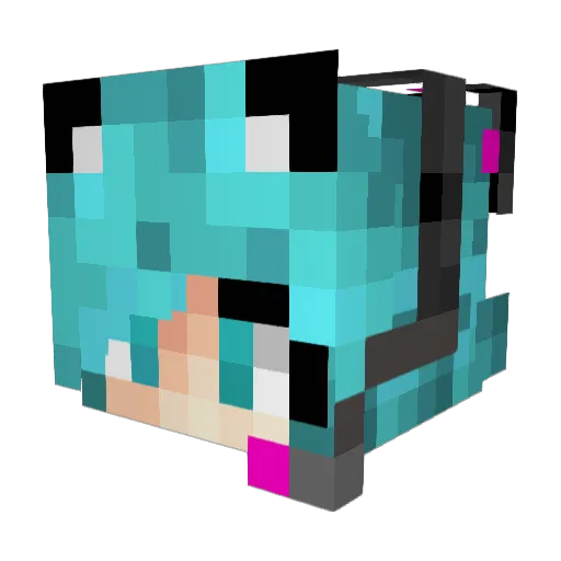 Nyanx3 Minecraft avatar head, 3D render