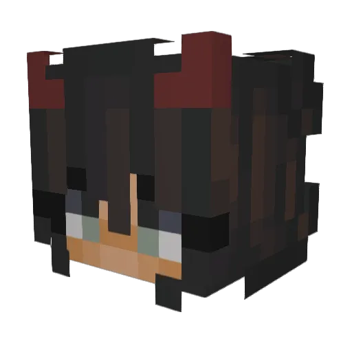 Nyanxi Minecraft avatar head, 3D render