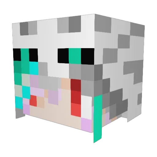 NyaoNaoW Minecraft avatar head, 3D render