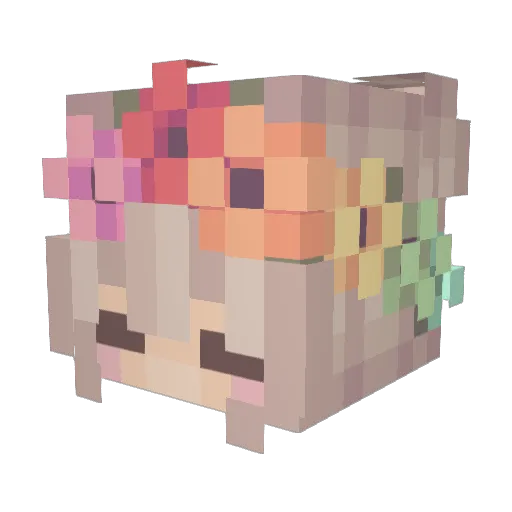 Nyaop Minecraft avatar head, 3D render