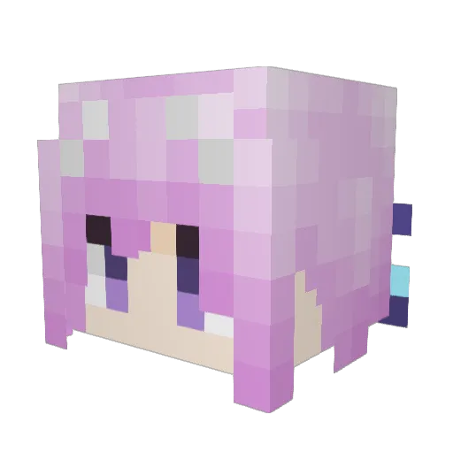 Nyaruna Minecraft avatar head, 3D render