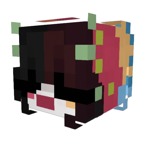 Nyash1ro Minecraft avatar head, 3D render