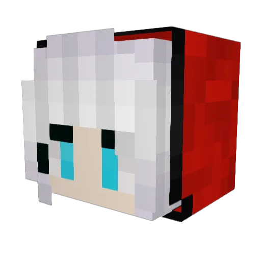 Nyashka Minecraft avatar head, 3D render
