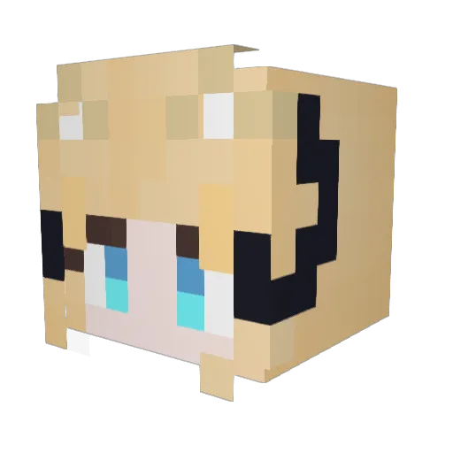 Nyastra Minecraft avatar head, 3D render