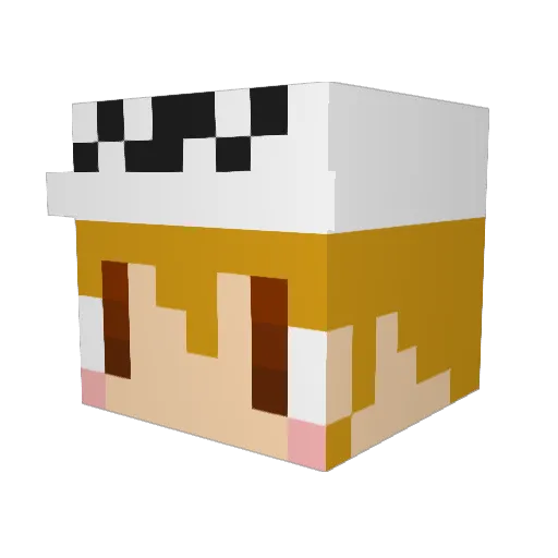 Nyasu0 Minecraft avatar head, 3D render