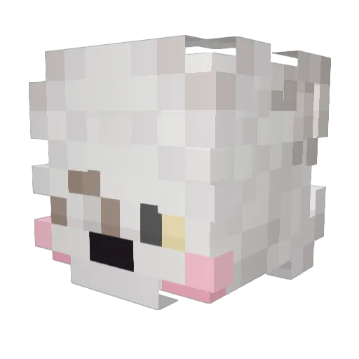 Nyawyl Minecraft avatar head, 3D render